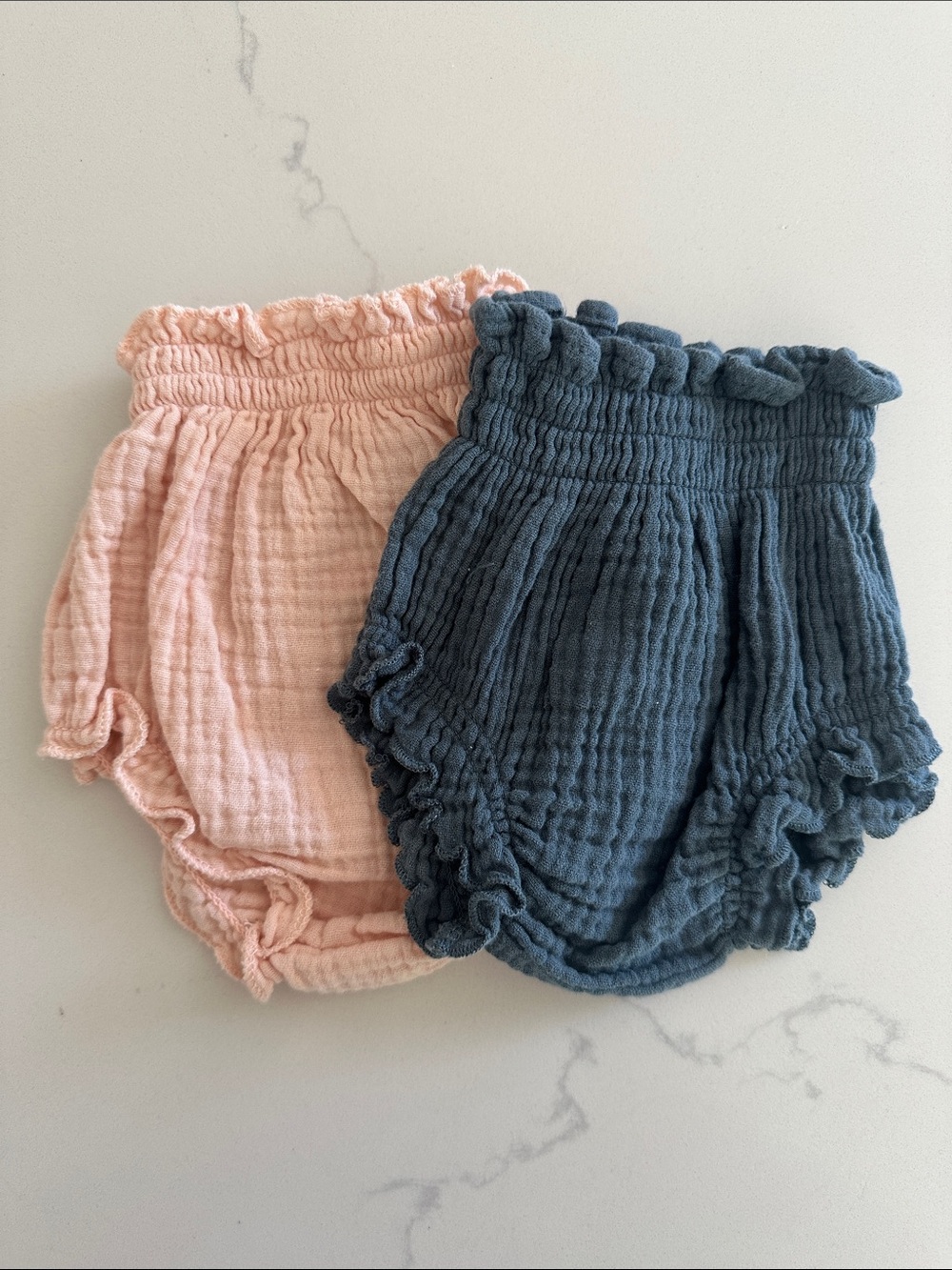 Zara Pink & Blue Ruffle Muslin Diaper Covers